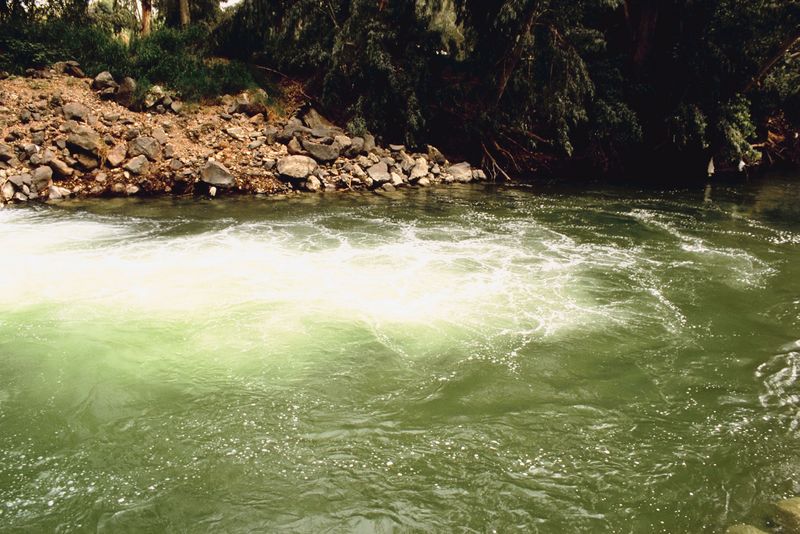 The Jordan River, where John the Baptist was baptizing.